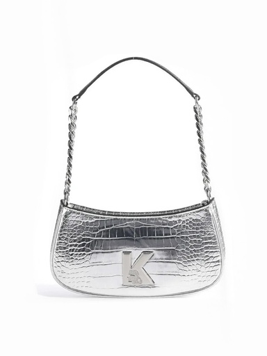 [KLBSV00404 Karl silver croc shoulder] Karl Lagerfeld