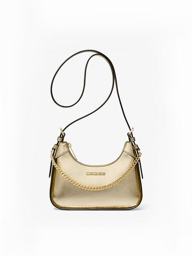 [MKBGD00406 Pale gold Wilma small metallic crossbody] Michael Kors