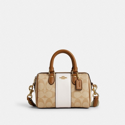 [COBBG00461 Mini rowan beige with white stripe in middle casual strap] Coach