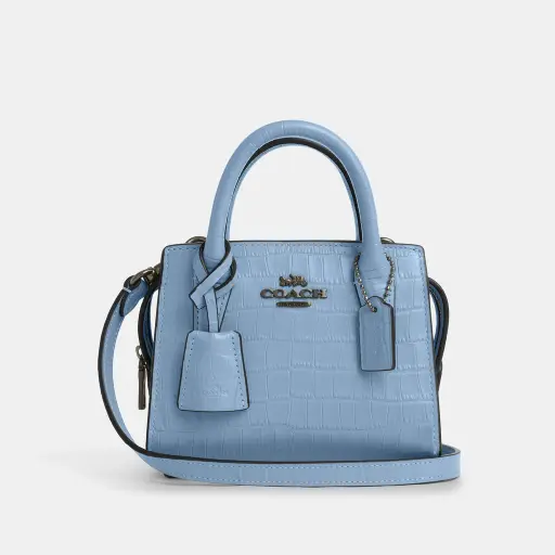 [COBBL00482 Andrea mini blue carryall] Coach