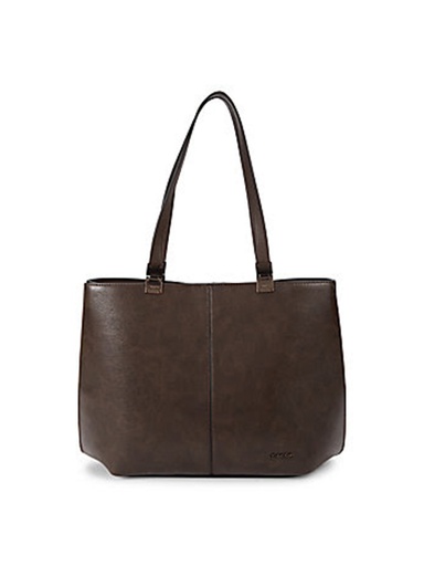 [CKBBR00605 Ck dark brown granite logo tote bag] Calvin Klein