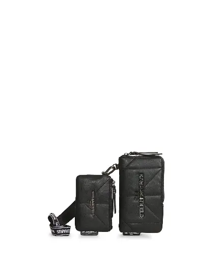 [KLWBK00609 Voyage double zip wallet black] Karl Lagerfeld