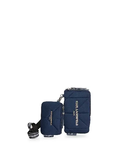 [KLWBK00610 Voyage double zip wallet navy] Karl Lagerfeld